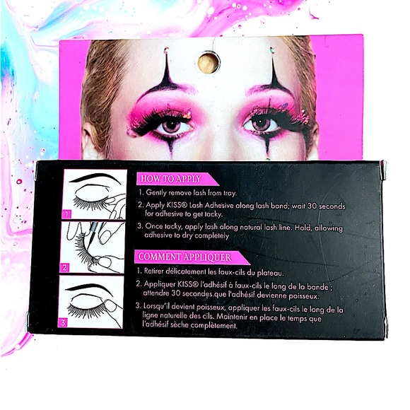 KISS Scary Clown Pink and Black Eyelashes - Picture 2 of 3